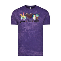 Cloud Purple peace love coffee Vintage Tee - MaliasSmallBusiness
