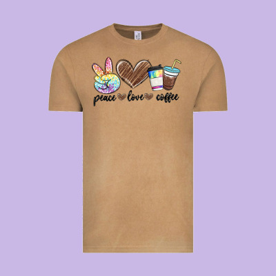 Vintage Tee peace love coffee