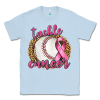 Dusty Blue Tackle Cancer Baseball Classic Tee - texasbilliewilder