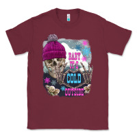 Burgundy skeleton baby it's cold outside Classic Tee - FaDigitalArtStudio