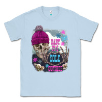 Dusty Blue skeleton baby it's cold outside Classic Tee - FaDigitalArtStudio