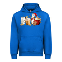 Cobalt Christmas Milk and Cookie Latte Coffee Cups Urban Hoodie - MaliasSmallBusiness