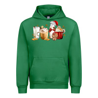 Emerald Christmas Milk and Cookie Latte Coffee Cups Urban Hoodie - MaliasSmallBusiness