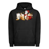 Pigment Black Christmas Milk and Cookie Latte Coffee Cups Urban Hoodie - MaliasSmallBusiness
