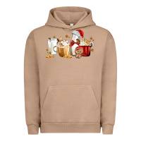 Pigment Burro Christmas Milk and Cookie Latte Coffee Cups Urban Hoodie - MaliasSmallBusiness