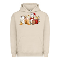 Pigment French Oak Christmas Milk and Cookie Latte Coffee Cups Urban Hoodie - MaliasSmallBusiness