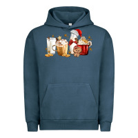 Pigment Midnight Navy Christmas Milk and Cookie Latte Coffee Cups Urban Hoodie - MaliasSmallBusiness