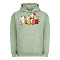 Pigment Oil Green Christmas Milk and Cookie Latte Coffee Cups Urban Hoodie - MaliasSmallBusiness