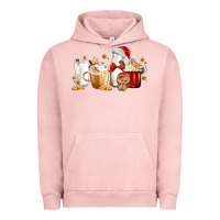 Pigment Salmon Christmas Milk and Cookie Latte Coffee Cups Urban Hoodie - MaliasSmallBusiness