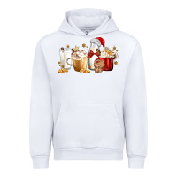 White Christmas Milk and Cookie Latte Coffee Cups Urban Hoodie - MaliasSmallBusiness