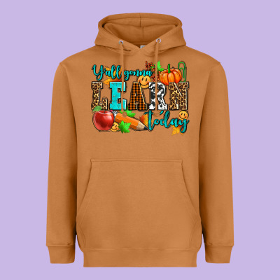 Y'all Gonna Learn Today Pumpkin And Pen Heavyweight Hoodie Designed By Adodesignshop