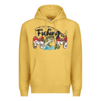 Antique Gold fishing mom Premium Hoodie - MaliasSmallBusiness