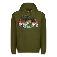 Army Green fishing mom Premium Hoodie - MaliasSmallBusiness