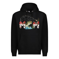 Black fishing mom Premium Hoodie - MaliasSmallBusiness