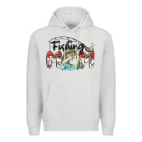 Dove Grey fishing mom Premium Hoodie - MaliasSmallBusiness