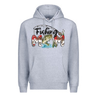 Heather Grey fishing mom Premium Hoodie - MaliasSmallBusiness