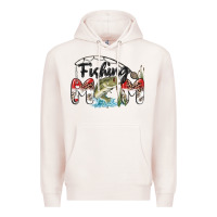 Pale Pink fishing mom Premium Hoodie - MaliasSmallBusiness