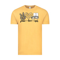 Vintage Mustard peace love eyes Vintage Tee - MaliasSmallBusiness