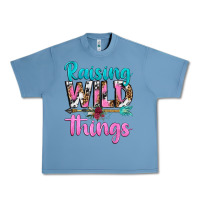 Pebble Blue raising wild things Urban Heavy Tee - texasbilliewilder