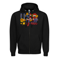 Black usa y all Zipper Hoodie - HRA Design Shop