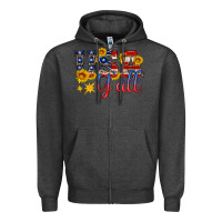 Charcoal Heather usa y all Zipper Hoodie - HRA Design Shop