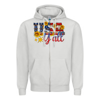 Dove Grey usa y all Zipper Hoodie - HRA Design Shop