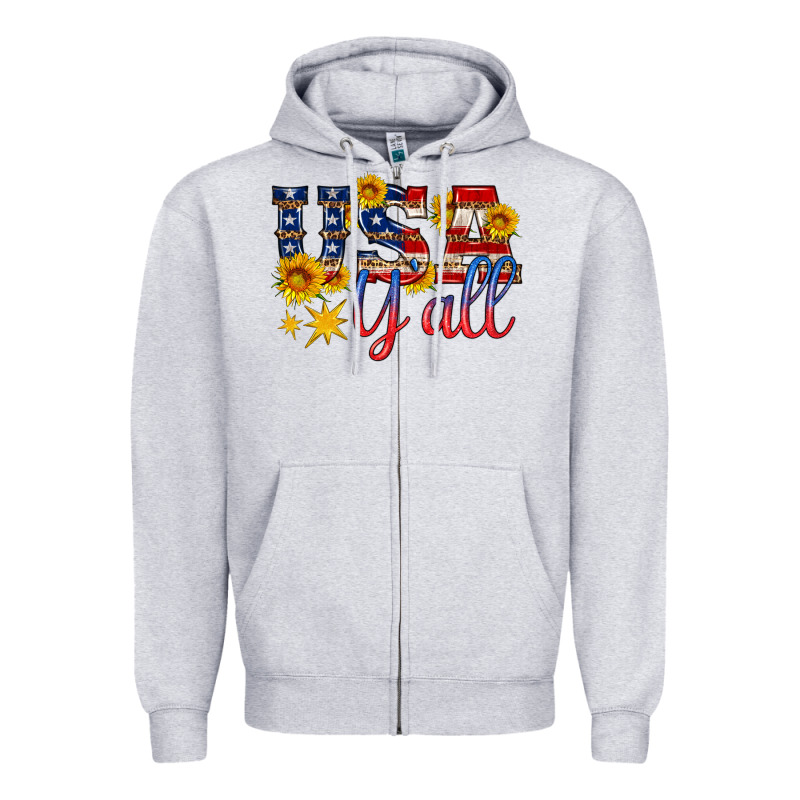 Usa Y All Zipper Hoodie by HRA Design Shop | Teevron