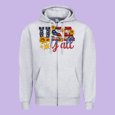 Usa Y All Zipper Hoodie Designed By Hra Design Shop