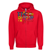 Red usa y all Zipper Hoodie - HRA Design Shop