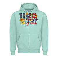 Seafoam usa y all Zipper Hoodie - HRA Design Shop