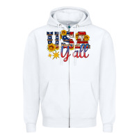 White usa y all Zipper Hoodie - HRA Design Shop