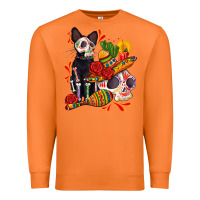 Carrot mexican dead day with skeleton cat Premium Sweatshirt - AdoDesignShop