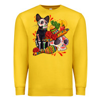 Lemon mexican dead day with skeleton cat Premium Sweatshirt - AdoDesignShop