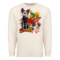 Sandshell mexican dead day with skeleton cat Premium Sweatshirt - AdoDesignShop