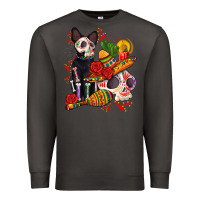 Smoke mexican dead day with skeleton cat Premium Sweatshirt - AdoDesignShop