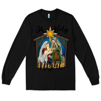 Black oh holy night holy family Long Sleeve Tee - RanaPortraitStore