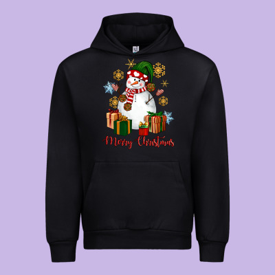 Snowman Merry Christmas Urban Hoodie Designed By Nancycooperartshop