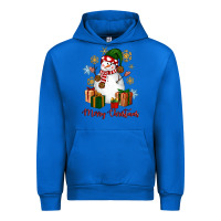 Cobalt Snowman Merry Christmas Urban Hoodie - NancyCooperArtShop