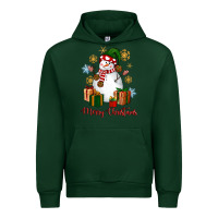Forest Green Snowman Merry Christmas Urban Hoodie - NancyCooperArtShop