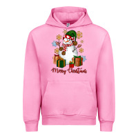 Fuchsia Pink Snowman Merry Christmas Urban Hoodie - NancyCooperArtShop