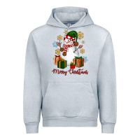 Heather Grey Snowman Merry Christmas Urban Hoodie - NancyCooperArtShop
