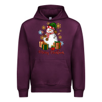 Mauve Wine Snowman Merry Christmas Urban Hoodie - NancyCooperArtShop