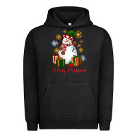 Pigment Black Snowman Merry Christmas Urban Hoodie - NancyCooperArtShop