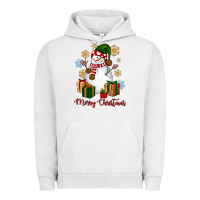 Pigment Lunar Rock Snowman Merry Christmas Urban Hoodie - NancyCooperArtShop