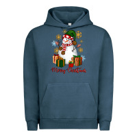 Pigment Midnight Navy Snowman Merry Christmas Urban Hoodie - NancyCooperArtShop