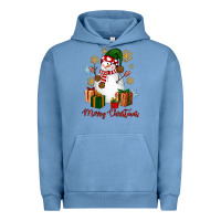 Pigment Pebble Blue Snowman Merry Christmas Urban Hoodie - NancyCooperArtShop