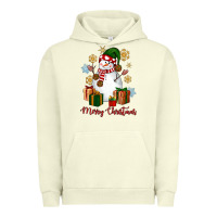 Pigment Pistachio Snowman Merry Christmas Urban Hoodie - NancyCooperArtShop