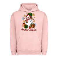 Pigment Salmon Snowman Merry Christmas Urban Hoodie - NancyCooperArtShop