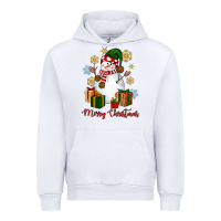 White Snowman Merry Christmas Urban Hoodie - NancyCooperArtShop