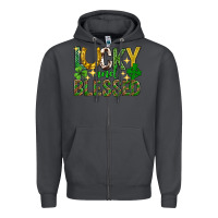 Smoke Lucky and blessed st. patricks day Zipper Hoodie - Neo Western
